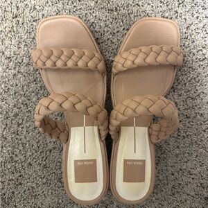 Dolce Vita Braided Slide Sandals in Taupe
